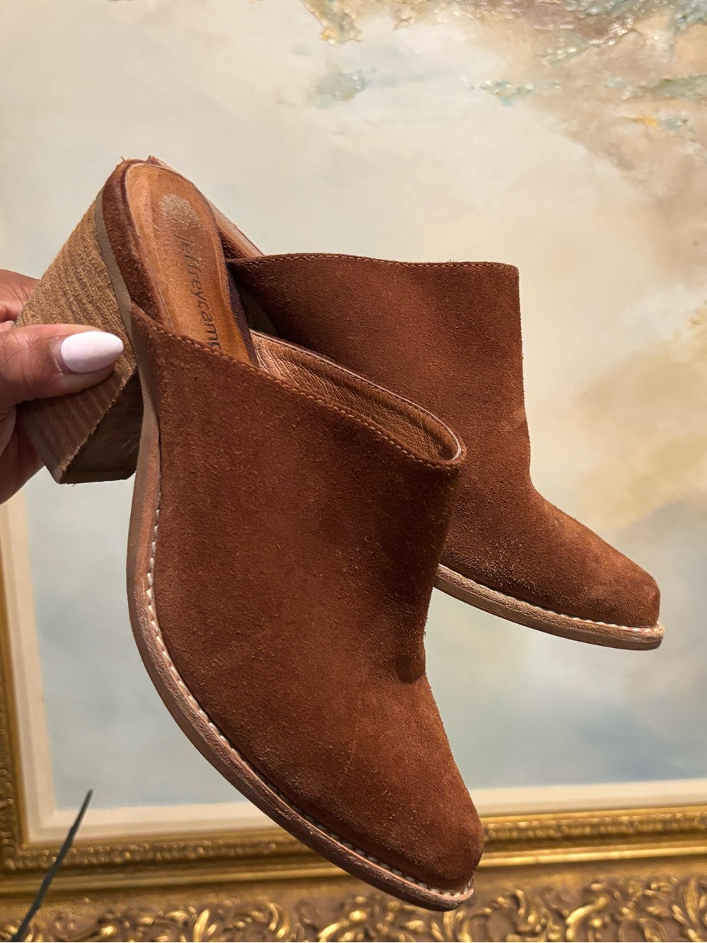 Jeffrey Campbell Brown Suede Block Heel Mule